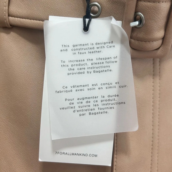 7 for all Mankind Tan Faux Leather Belted Wide Leg Pants NWT M - Picture 7 of 8